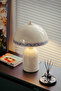 Luna Tile Lampshade with Cream Metal Body - 25 cm - Bedroom Lighting - Decorative Table Lamp - 4