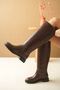 Women's Poter Flat Bottom Boots - Brown-Crocodile - 5