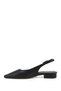 Women's Black Blunt Toe Open Back Shoes - 5