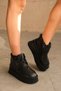 Women's Pastor Fur Short Boots - black-leather - 2