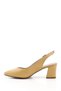 Mustard Gön Genuine Leather Pointed Toe Thick Heeled Women's Summer Shoes 24118 - 5