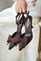 Women's Keita Stiletto Heel U Bow Shoes - Brown-Suede - 4