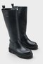 Women's Kimber Thick Sole Below Knee Leather Boots - Black