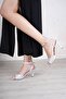 Women's Rise Summer Heeled Shoes - Polka Dot-White - 3