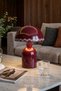 Luna Tulip Table Lamp with Burgundy Metal Body - 25 cm - Bedroom Lighting - Decorative Table Lamp - 4