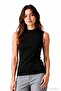 Women's Viscon Sleeveless Black and White 2-Piece T-Shirts -Black-White - 3