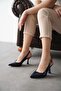 Women's Ovis Pointed Heeled Shoes - Navy Blue-Patent Leather - 5