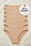 Striped Bamboo Bikini Women's Panties Skin Color 6 Pack