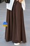 Women's Seasonal Cupra Pique Fabric Adjustable Lace-Up Skirt Trousers 373 Brown - Premium Series