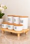 3-Piece Bamboo Lid Wooden Base Tea/Coffee/Candy Jar - 4