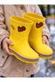 Yellow Koko Children's Rain Boots with Colorful Soles and Waterproof Wraps