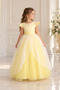 Girl's Yellow Polka Dot Tulle Fluffy Special Design Evening Dress - 3