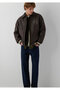 Jeans Brown Faux Leather College Jacket Loose Fit / Relaxed Fit 0110881-71603