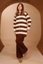 Women's Crew Neck Front Buttoned Striped Patterned 2-Piece Knitwear Hijab Set 8412 - 5