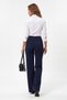 Women's Wide Leg Pants with Elastic Waist, Loose, Stretchy, Knitted, Striped, Short and Long Lengths - 3