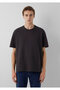 Black Brown Basic T-Shirt Loose Fit / Comfortable Cut 0612731-90892 - 3