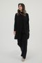 Women's Half Turtleneck Ribbed Detailed Basic 2-Piece Knitwear Hijab Set 8611 Black - 5