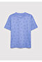 Heart Printed Purple T-Shirt Loose Fit / Comfortable Fit 7610509-70545 - 2