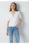 Lace Detailed Buttoned Ecru T-Shirt Semi Slim Fit / Semi Narrow Cut 1614134-70057 - 2