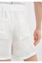 Linen Blend White Shorts 1410284-70057 - 7