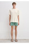 Textured Beige Basic T-Shirt Loose Fit / Comfortable Cut 0613642-70055 - 4