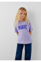 Logo Printed Purple T-Shirt Loose Fit / Comfortable Fit 7610479-70523