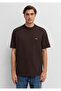 Logo Printed Brown Basic T-Shirt Loose Fit / Comfortable Cut 0612216-90704 - 3