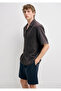 Striped Short Sleeve Brown Shirt Loose Fit / Relaxed Fit 0212147-91768 - 2