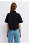 Embroidery Detailed Black Shirt Crop / Short Cut 1211643-900 - 5