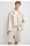 Linen Blend Pocketed Beige Shirt Loose Fit / Relaxed Fit 0212138-70322 - 2