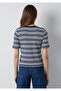 Striped Navy Blue T-Shirt Slim Fit / Narrow Fit 1614213-85448 - 5