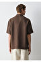 Short Sleeve Brown Linen Shirt Loose Fit / Relaxed Fit 0211962-71603 - 6