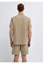 Beige Polo T-Shirt with Pockets Loose Fit / Relaxed Comfortable Cut 0613318-80697 - 5