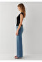 Back Detailed Boat Neck Black T-Shirt Fitted / Bodycon Cut 1614383-900 - 4