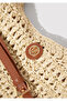 Seal Logo Detailed Straw Crossbody Bag 1913794-70072 - 4