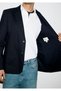 Linen Blend Navy Blue Blazer 0110828-86623 - 5