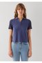 Lace Detailed Purple Polo T-Shirt Slim Fit / Narrow Cut 1613938-86965 - 3