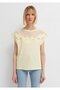 Lace Detailed Yellow T-Shirt Regular Fit / Normal Cut 1613968-84571 - 3