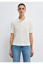 Knitted Ecru Polo T-Shirt Slim Fit / Narrow Cut 1614311-70057 - 3