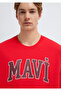 Logo Printed Red T-Shirt Loose Fit / Comfortable Loose Cut 0611711-70467 - 6