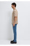 Linen Blended Striped Beige Knitwear 0710415-70227 - 5