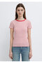 Striped Red T-Shirt Fitted / Bodycon Cut 1613928-89387 - 3