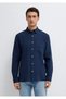 Navy Blue Linen Shirt Regular Fit / Normal Cut 0211472-82318 - 3