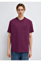 Mj Logo Detailed Purple T-Shirt Loose Fit / Comfortable Cut 0612885-70670 - 3