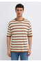 Linen Blended Striped Beige Knitwear 0710415-70227 - 4