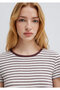 Burgundy Striped White T-Shirt Fitted / Bodycon Cut 1613928-91596 - 6