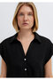 Linen Blend Black Blouse 1211482-900 - 6