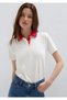 Collar Detailed Ecru Polo T-Shirt Semi Slim Fit / Semi Narrow Cut 1613916-70057 - 2