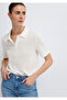 Knitted Ecru Polo T-Shirt Slim Fit / Narrow Cut 1614311-70057