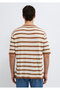 Linen Blended Striped Beige Knitwear 0710415-70227 - 6